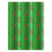 Red Snowflakes op groene kerst Tafelkleed (Voorkant)