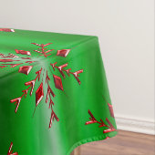 Red Snowflakes op groene kerst Tafelkleed (Voorbeeld)
