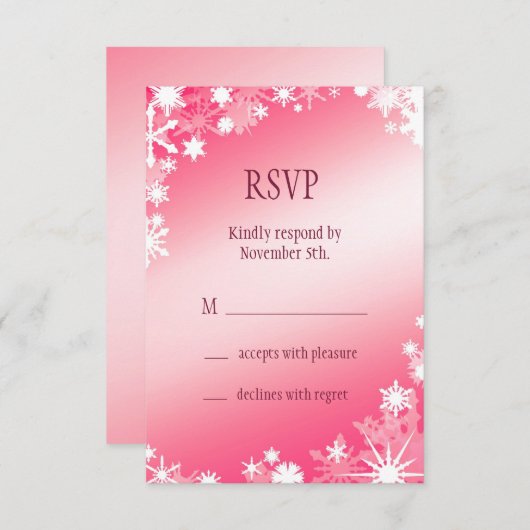 Red Snowflakes RSVP (Voorkant / Achterkant)