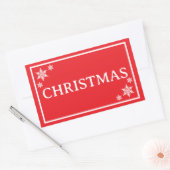 Red Snowflakes Simple Christmas Word Rechthoekige Sticker (Envelop)