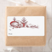 Red Snowflakes Tree Label (Insitu)