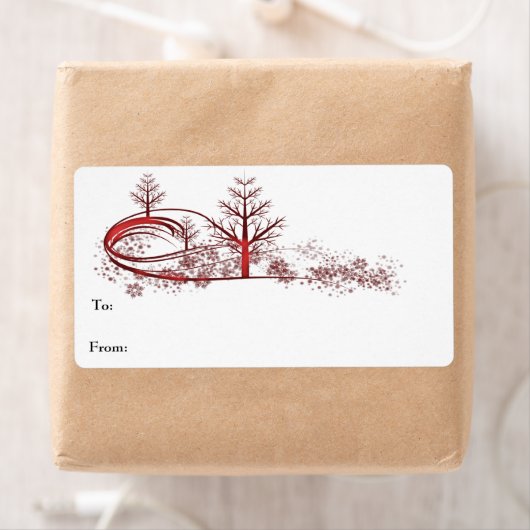 Red Snowflakes Tree Label (Insitu)
