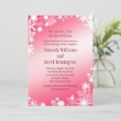 Red Snowflakes Weddenschap Kaart (Staand voorkant)