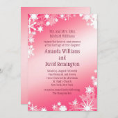 Red Snowflakes Weddenschap Kaart (Voorkant / Achterkant)