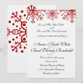 Red Snowflakes Weddenschap Kaart (Voorkant / Achterkant)