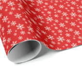 Red Snowflakes Winter Pattern Cadeaupapier (Rol Hoek)