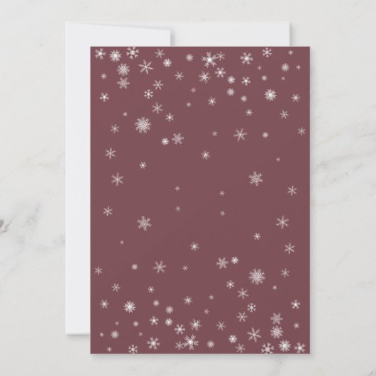 Red Snowglobe Snowflake Foto Flat Holiday Kaart (Achterkant)