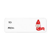 Red Snowman Gift Label Label (Voorkant)