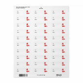 Red Snowman Gift Label Label (Full Sheet)