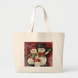 Red Snowman Grote Tote Bag