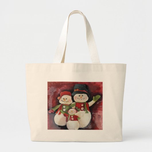 Red Snowman Grote Tote Bag (Voorkant)