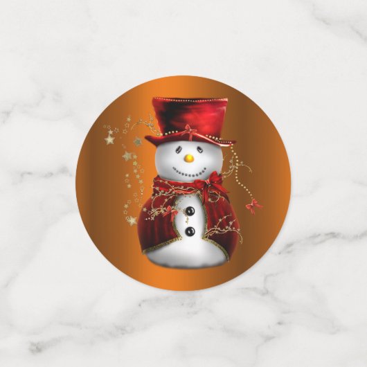 Red Snowman Kerstmis Confetti (Kleine voorkant)
