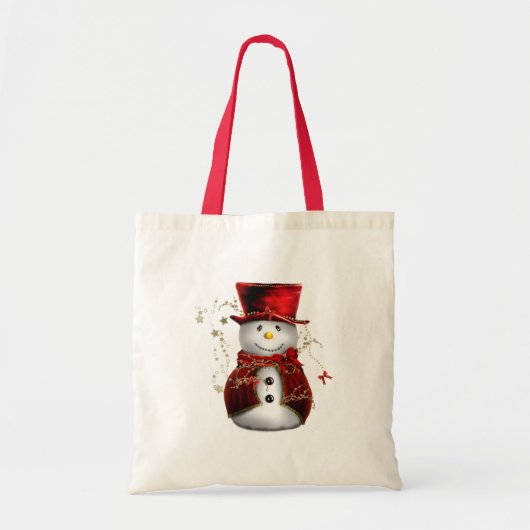 Red Snowman Kerstmis Tote Bag (Voorkant)