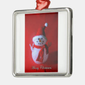 Red Snowman-ornament Metalen Ornament (Links)