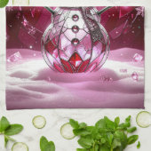 Red Snowman Snowflakes Holiday Kitchen Towel Theedoek (Gevouwen)