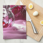 Red Snowman Snowflakes Holiday Kitchen Towel Theedoek (Quarter Fold)