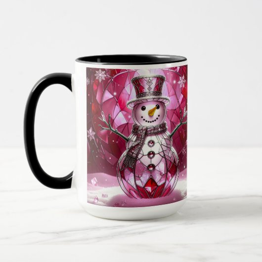 Red Snowman Snowflakes Holiday Mug Mok (Links)