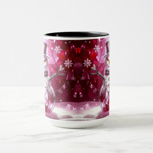 Red Snowman Snowflakes Holiday Mug Mok (Midden)