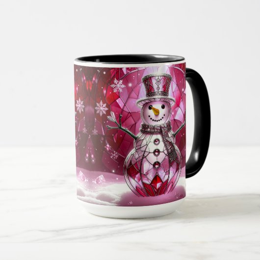 Red Snowman Snowflakes Holiday Mug Mok (Voorkant rechts)