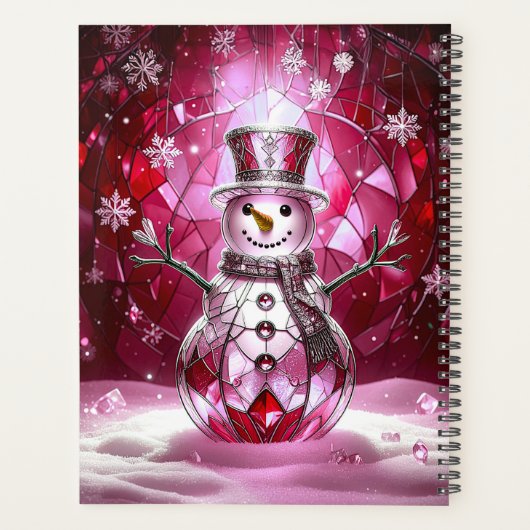 Red Snowman Snowflakes Holiday Planner (Achterkant)
