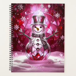 Red Snowman Snowflakes Holiday Planner