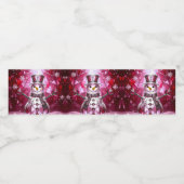 Red Snowman Snowflakes Holiday Waterfles Etiket (Enkel label)