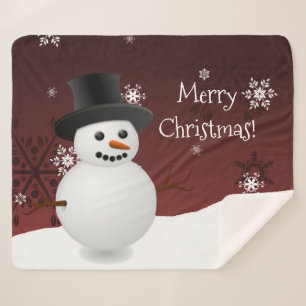 Red Snowman Winter Kerstmis Sherpa Blanket Deken