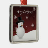 Red Snowman Winter Scene Ceramic Ornament (Rechts)