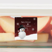 Red Snowman Winter Scene kerstcadeaulabel Labels (Aangebracht)