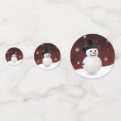 Red Snowman Winter Scene KerstConfetti Confetti (Voorkanten)