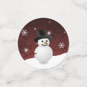 Red Snowman Winter Scene KerstConfetti Confetti (Kleine voorkant)