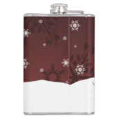 Red Snowman Winter Scene kerstfles Heupfles (Achterkant)