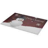Red Snowman Winter Scene kerstknipbord Snijplank (Hoek)