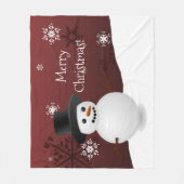 Red Snowman Winter Scene Kerstmis Blanket Fleece Deken (Voorkant)