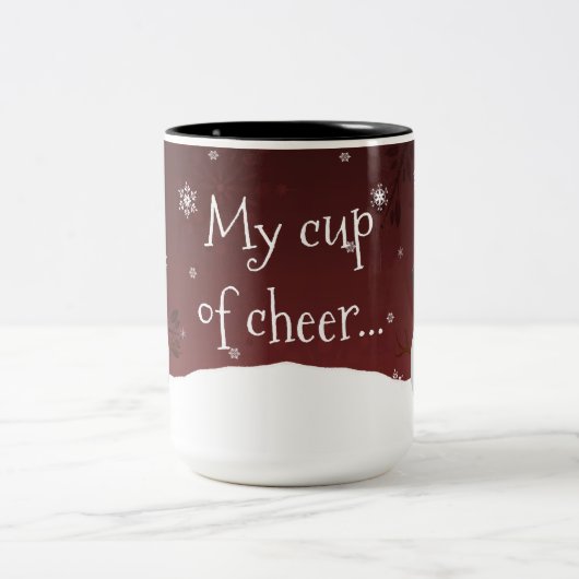 Red Snowman Winter Scene Mok met kerstmis (Center)