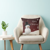 Red Snowman Winter Scene Sierkussen met kerstmis (Stoel)