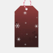 Red Snowman Winter Scenery kerstcadeau Label Cadeaulabel (Achterkant)
