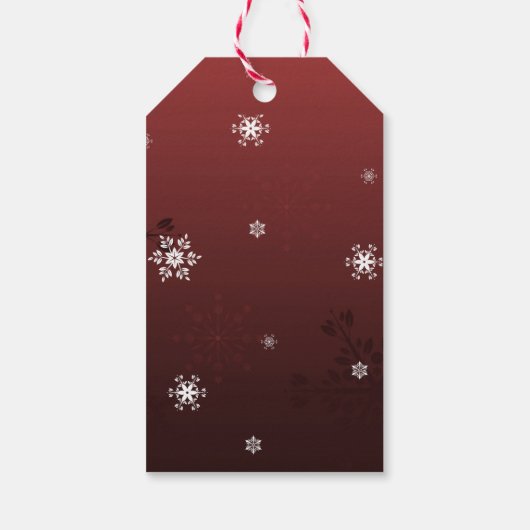 Red Snowman Winter Scenery kerstcadeau Label Cadeaulabel (Achterkant)