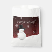 Red Snowman Winter Scenery kerstcadeautjes Bedankzakje (Voorkant)