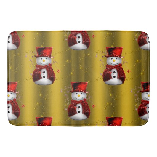 Red Snowmen op Gold Badmat (Voorkant)