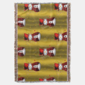 Red Snowmen op Gold Deken (Voorkant Verticaal)
