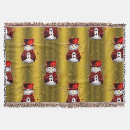 Red Snowmen op Gold Deken (Voorkant)