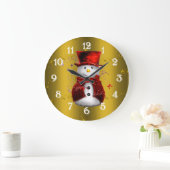Red Snowmen op Gold Grote Klok (Huis)