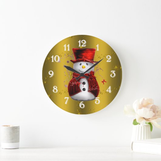 Red Snowmen op Gold Grote Klok (Huis)