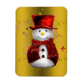 Red Snowmen op Gold Magneet (Verticaal)