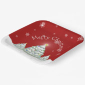 Red Snowy kerstboompapier Bord (Gebogen)