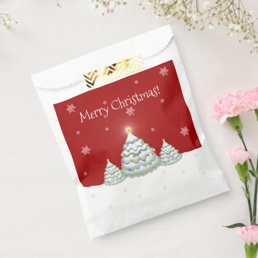 Red Snowy kerstboompjes Bedankzakje (Gezegeld)