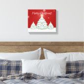 Red Snowy-kerstboomschilderij — Afdrukken (Insitu (Slaapkamer))