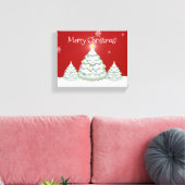 Red Snowy-kerstboomschilderij — Afdrukken (Insitu (Woonkamer))