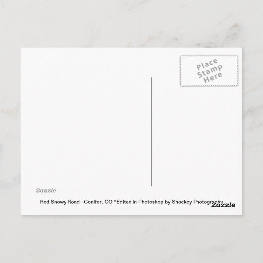 Red Snowy Road, Conifer, CO Briefkaart (Achterkant)